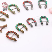 Accessoires de bagages Arc incurvé double boucle de robinet or ancien argent ancien diamant en forme de U double boucle à tête de serpent
