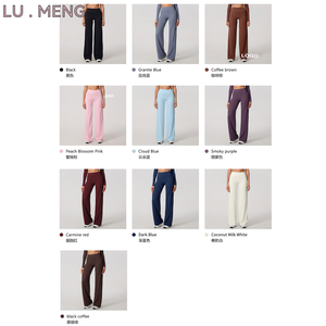 Ropa de mujer: Conjunto de yoga y fitness con top corto de manga larga con cuello en V y pantalones holgados de levantamiento de cadera para gimnasio y deportes. - Product Image 4