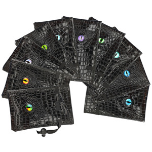 Pochette de dés en oeil de dragon de couleur aléatoire avec logo personnalisé sac fait main à la mode pour ranger les jeux RPG de donjons et de dragons ensemble de dés fantaisie - Product Image 1