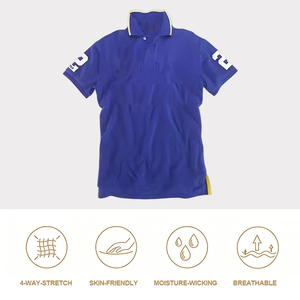 Chemises polo de qualité supérieure 100% coton, broderie personnalisée du logo, t-shirts à manches courtes pour hommes, impression de lettres décontractées, chemises polo pour hommes - Product Image 3