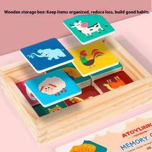 Jeu de puzzle en bois interactif pour enfants de 5 à 7 ans, animaux de la ferme, écologique, non toxique, cartes cognitives, jouets éducatifs pour le développement de la pensée - Product Image 4