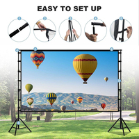 Écran de projecteur extérieur portable de 100 pouces pour bureau/école/home cinéma/film en plein air avec trépied de 200cm