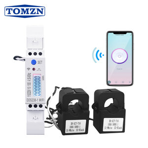 Compteur d'énergie intelligent WIFI 100A sur rail DIN 18mm, 2 phases, 3 fils, Tuya, moniteur de consommation d'énergie, compteur kWh, wattmètre 110V+110V - Product Image 1