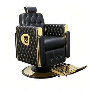 Ensemble de mobilier de salon moderne en cuir, chaises de coiffure réglables, fournitures de barbier en gros, fauteuil de barbier pour hommes - Product Image 2