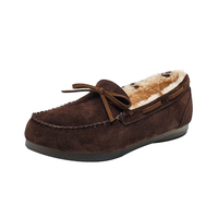Chaussures de conduite classiques pour femmes en cuir véritable doublées, légères, respirantes, avec nœud mat