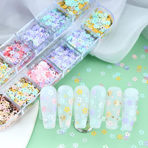 12 grilles holographique lumière Pastel fleur de prunier Nail Art paillettes <span class=keywords><strong>Macaron</strong></span> 4mm flocons de fleurs scintillants <span class=keywords><strong>pour</strong></span> la décoration d'art des <span class=keywords><strong>ongles</strong></span> - Product Image 3
