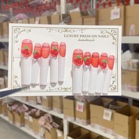 Nouvelle Mode Couverture Complète Ongles Extra Longs Faits à la Main Acrylique Presse sur Ongles Ensemble avec Colle XXXL Faux Ongles