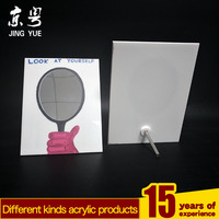 Miroir cosmétique en acrylique noir avec longue poignée, miroir de maquillage moderne en PMMA écologique, durable, recyclable, décoratif