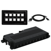 Boîtier de commande tactile LED 12P compatible avec bouton programmable momentané, panneau de commande tactile par application pour SUV, bateau, caravane