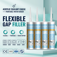 Sealant Akrilik Dapat Dicat Berbasis Air, Perekat Fleksibel untuk Perbaikan Retak Kusen Jendela dan Pintu, Konstruksi, OEM, ODM, Kemasan