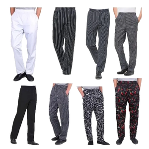 <span class=keywords><strong>Pantalon</strong></span> <span class=keywords><strong>de</strong></span> chef classique unisexe en sergé <span class=keywords><strong>de</strong></span> coton <span class=keywords><strong>pour</strong></span> homme, avec poches et cordon <span class=keywords><strong>de</strong></span> serrage à la taille élastique - Product Image 2