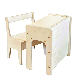 ชุดโต๊ะและเก้าอี้ไม้มอนเตสซอรี่สำหรับเด็ก ดีไซน์ทันสมัย ใช้ได้ทั้งในห้องนั่งเล่นและโรงเรียน ของขวัญอเนกประสงค์สำหรับเด็กเล็ก - Product Image 4