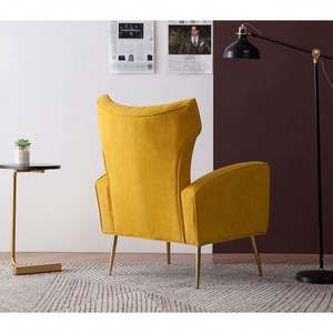 Fauteuil à dossier haut en velours <span class=keywords><strong>Lauretta</strong></span>, style moderne et glamour, avec dossier capitonné, fauteuil de détente pour salon - Product Image 3