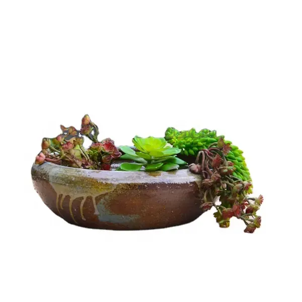 Çin çömlek urn seramik bahçe çiçek ve bitki bonsai saksısı promosyon