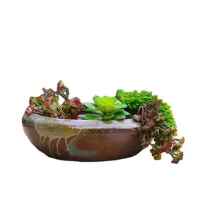 Chinese pottery urn ceramic garden flower and plant bonsai pot in promotion