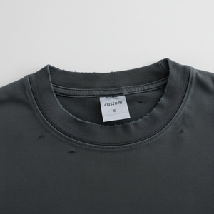 เสื้อยืดโอเวอร์ไซซ์300จีเอสเอ็มวินเทจฟอกสีลายสตรีทแวร์คอลูกเรือพิมพ์ลายกราฟิกผ้าฝ้าย100% - Product Image 1