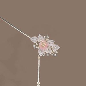 Horquilla de pelo estilo chino antiguo con hojas y flores, borla larga, horquilla para mujer con diseño elegante, horquilla para Qipao - Product Image 3