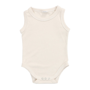 Vente en gros de combinaisons pour bébés filles en coton tricoté sans manches, pour nourrissons et tout-petits, été - Product Image 4