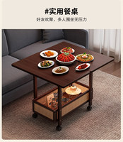 Table basse pliante multifonctionnelle en bambou, style moderne, pour salon, avec rangement, petite table d'appoint mobile