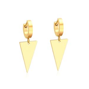 Pendientes de Aro Colgantes con Colgante de Triángulo Invertido de Acero Inoxidable Chapado en Oro de 18K, Joyería Creativa de Moda al por Mayor para Mujer - Product Image 1
