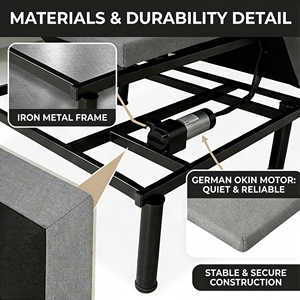 Base de Cama Ajustable <span class=keywords><strong>Externa</strong></span> Resistente con Control Remoto Inalámbrico, Sistema de Elevación Estable para Máximo Confort, Uso para Personas Mayores y Embarazadas - Product Image 4