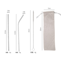 Ensemble de pailles en acier inoxydable de qualité alimentaire, pochettes de boisson en métal avec pailles