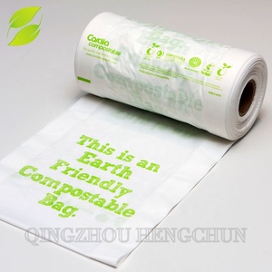 HC En13432 Corn Starch Based Wholesale Biodegradable 100% <b>Compostable</b> Flat <b>Bags</b> on Roll - Product Image 2