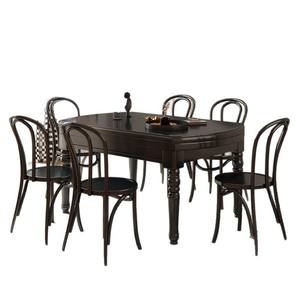 Juego de mesa y sillas de comedor de madera maciza de estilo vintage francés, 6 piezas, extensible, redondo y cuadrado, de doble uso, para comedor. - Product Image 5