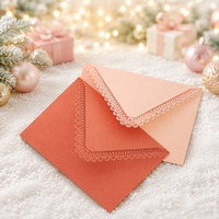 Enveloppes de luxe personnalisées à bordure dentelle en papier nacré pour invitations de mariage, emballage élégant pour cartes de vœux pour fêtes et affaires