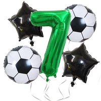 Ensemble de ballons de football sur le thème du sport pour les décorations de fête d'anniversaire des enfants, ballons en feuille de 32 pouces avec chiffres, fournitures de fête, ballons de football Globos