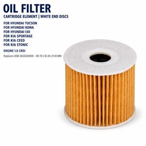 Filtro Olio Motore 1510253 263112U000 ALO8791 AX1077 HO707 263202U000 per Hyundai Tucson, Kona, I30 e <span class=keywords><strong>Kia</strong></span> Sportage, Ceed - Product Image 1