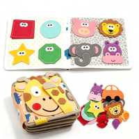 Livre d'activités sensoriel en feutre pour bébé, livre éducatif en tissu, jouet Montessori populaire en feutre, motif faon avec visages interchangeables
