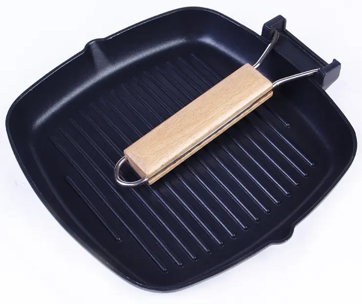 Hoge Kwaliteit Vierkante Bakplaat Aluminium Gasfornuis Zwarte Grill Pannen Anti-Stick Steak Koekenpan Voor Koken