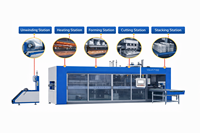Volledig automatische plastic beker thermoformmachine voor de productie van wegwerp bekers van PP, PET en PS voor water, koffie en yoghurt, hoogproductief systeem
