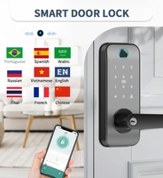 Cerradura de puerta inteligente eléctrica con llaves de seguridad de conectividad Wifi de huellas dactilares para puerta Compatible con el tipo de código de la aplicación