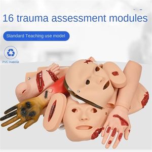 Maniquí de enseñanza médica Módulo de cuidado de traumatismos y quemaduras de 16 componentes Simuladores de quemaduras faciales y heridas Modelo de evaluación de traumatismos - Product Image 6