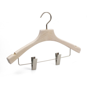 WOOD STAR Perchas de Madera Maciza de Alta Calidad con Clips Metálicos, Diseño Flexible, 40x27x2.5cm, Estilo Simple, Ganchos para Tienda de Ropa - Product Image 1