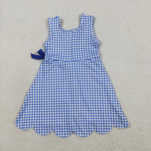 ชุดโยคะเด็กมาใหม่ ลายตารางสีส้ม แต่งโบว์ระบาย ชุดเดรสสั้นระดับเข่า ขอบระบาย - Product Image 2