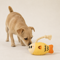 Juguete Masticable de Cuerda con Sonido para Perros, Juguete de Peluche Interactivo con Sonido, Juguete de Cuerda de Algodón Anudada para Perros Pequeños y Medianos
