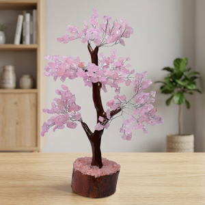Élégant Arbre en Cristal Naturel de Quartz Rose pour la Décoration Intérieure Feng Shui, Pierre Précieuse Sculptée avec Motif d'Amour Gravé - Product Image 2