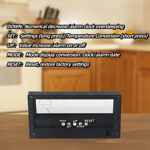 Reloj de Escritorio Creativo con Termómetro-Higrómetro, Alarma Electrónica Digital, Decoración de Mesa para Sala de Estar o Dormitorio, Hecho de Plástico - Product Image 6