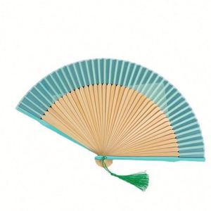 Elegante Abanico Plegable de Bambú con Encaje Blanco para Boda, Decoración Tallada a Mano Vintage con Pintura, para Regalos Promocionales Empresariales - Product Image 1