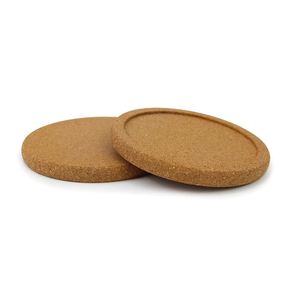 Sous-verres écologiques en liège vierges de 5 pouces, ronds, imprimables, avec rebord, vente en gros à prix abordable - Product Image 3