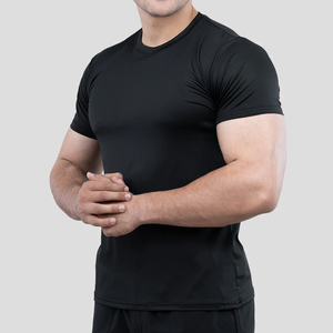 Ropa de entrenamiento transpirable de secado rápido compresión apretada acción gimnasio deporte cuello redondo manga corta hombres camisa para correr - Product Image 2