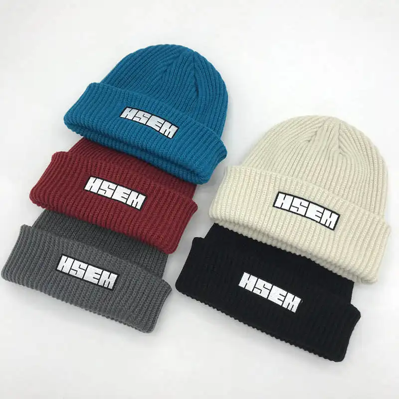 Chapéu clássico personalizado com seu próprio logotipo bordado, gorros de mohair, chapéus de malha jacquard, chapéu quente por atacado