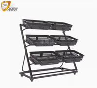 Jiachenxin Nieuw Ontwerp Fruit Display Rack Groente Opvouwbare Multi-Hoek Plank Supermarkt Verplaatsbare Commerciële Schappen