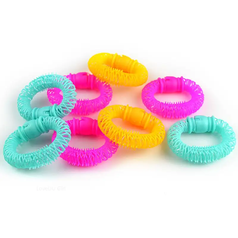 Rouleau de coiffure en plastique souple pour fille et enfant, outil de coiffure en forme de Donuts