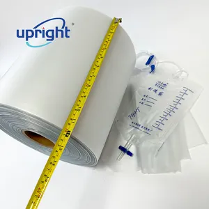 Upright soft pvc film 0.17mm thick 45PHR 400mm width pvc matt poly roll for urine bag