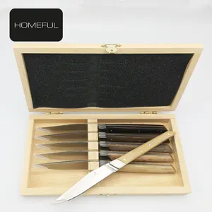 New collection saleable 4.5" steak knife set with pakka wood handle