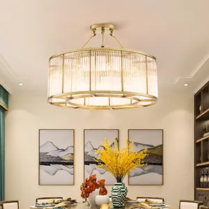 Nordique post-moderne chinois minimaliste vente moderne lumineux hôtel or salon maison verre intérieur lumières LED lustres <span class=keywords><strong>stylo</strong></span> - Product Image 1